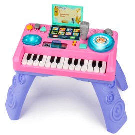 Baby DJ Table for Toddlers 1-3 with Music & Light, Musical Baby Piano Toys 6-9-12-18 Months Toddler Activity Table Music Instruments Learning Toys for 1 Year Old Girl First Birthday Gifts Age 0-2