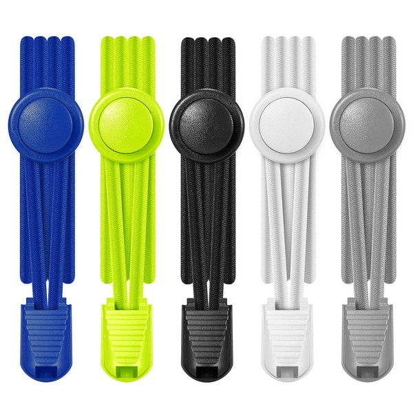 AIXMEET 5 Pairs of Elastic Shoelaces Without Tying 100 cm