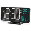 KOSUMOSU Alarm Clock Bedroom LED Clock 6.7 Inch Black Digital