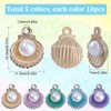 SUNNYCLUE 1 Box 50Pcs 5 Colors Clam Shell Charm Seashell