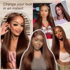LZGYE Chocolate Brown Lace Front Wig 220 Density Brown Straight