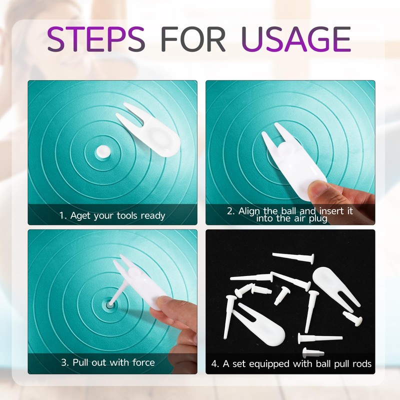 12 Pieces Exercise Ball Plug Replacement Kit Yoga Ball Fitness