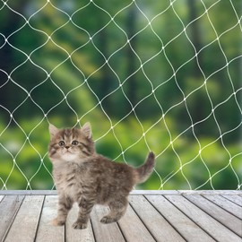 elthmpr Cat Net for Balcony, 10 x 3 m Cat Net, Wire Reinforced with High-Strength Nylon, No Drilling, Cat Net, Balcony Net for Cats with Attachment Rope and Accessories, Cat Protection Net for