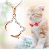 YIXUYU Women's Necklace with Cat Pendant Crystal 925 Sterling Silver,