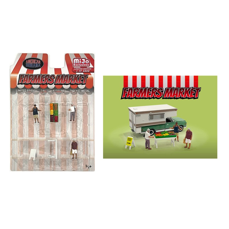 American Diorama Farmer's Market AD-76501MJ 1:64 Metal Figures Set