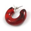 Small Acrylic Thick Half Hoop Earrings with Marble effect in