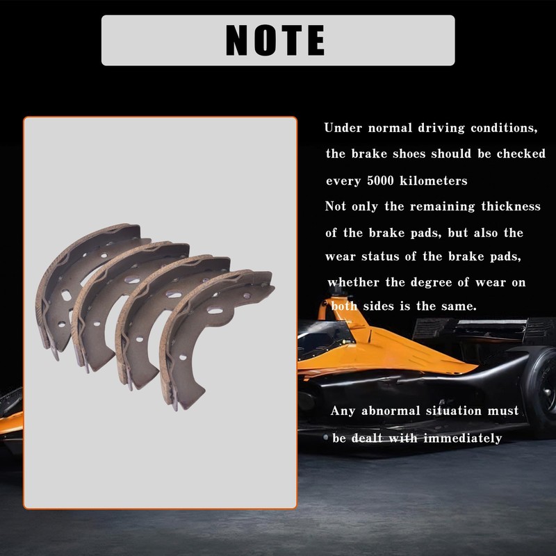 Brake Shoe Set 2 WD Both Wheels Replacement for Chuck