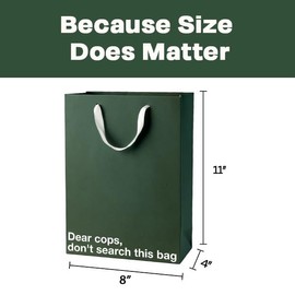 MilkToast Brands Funny Stoner Gift Bag, 11" x 8" x 4" Size, Dear Cops, Don't Search This Bag, Reusable Kraft Paper Weed Gift Bags for Marijuana Gifts & Cannabis Accessories