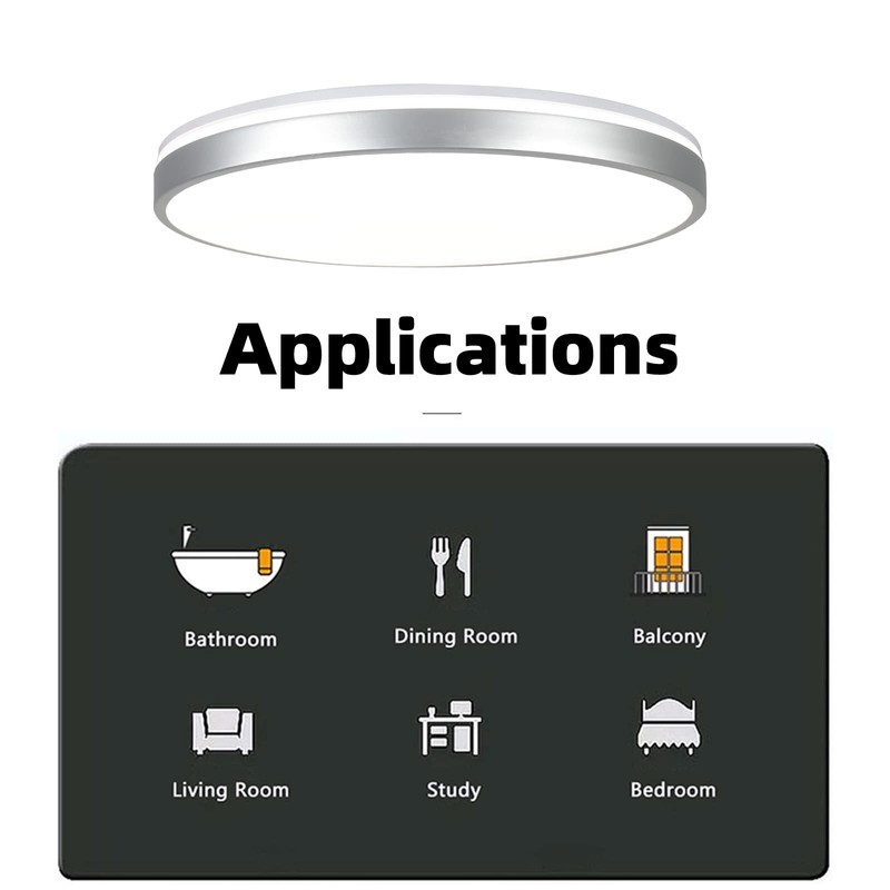 HOREVO Bathroom Ceiling Light with Remote Control with Bluetooth Speaker,