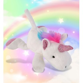 DolliBu Unicorn Plush Refrigerator Magnet - Fluffy Unicorn Stuffed Plush Magnet, Fun and Cute Animal Magnet For Kitchen Fridge and Locker, Home Decor and Office Decorative Novelty Accessory - 4.8 Inch