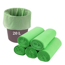 Biodegradable Bin Liners Bags 100 pcs, 20L/ 4-6 Gallon Biodegradable Trash Bags Compostable Bags Rubbish Bags Waste Bags, Tough, Compost Bags for Garden, Office, Home