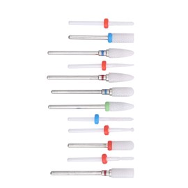 Ceramic Nail Drill Bit, 12Pcs Professional Ceramic Milling Cutter Drill Bit Nail Drill Bits Set for Acrylic Gel Nails