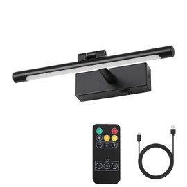 OPMRE Modern LED Picture Light Dimmable 12.6 "Black Picture Light lampshade can Rotate up or Down 270 Degrees 3 Color Temperature Display Wall Art Light Battery Powered