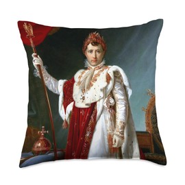 Napoleon in Coronation Robes French Historical Painting Throw Pillow