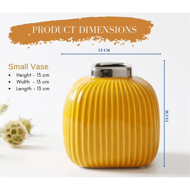 Wollunka Ceramic Vase for Home Décor, Office Table, Modern Kitchen,