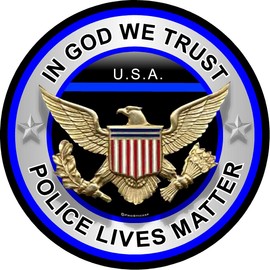 ProSticker 308 (One) 4" Patriot Series"In God We Trust, Police Lives Matter" Thin Blue Line Support Decal Sticker
