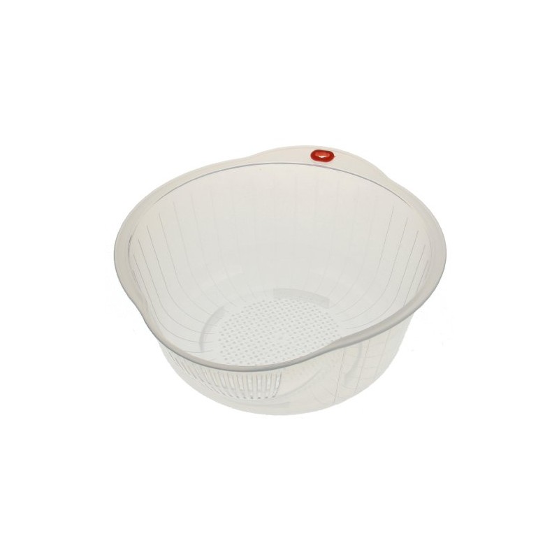 Kotobuki Japanese Rice Washer with Dual Drain, Clear