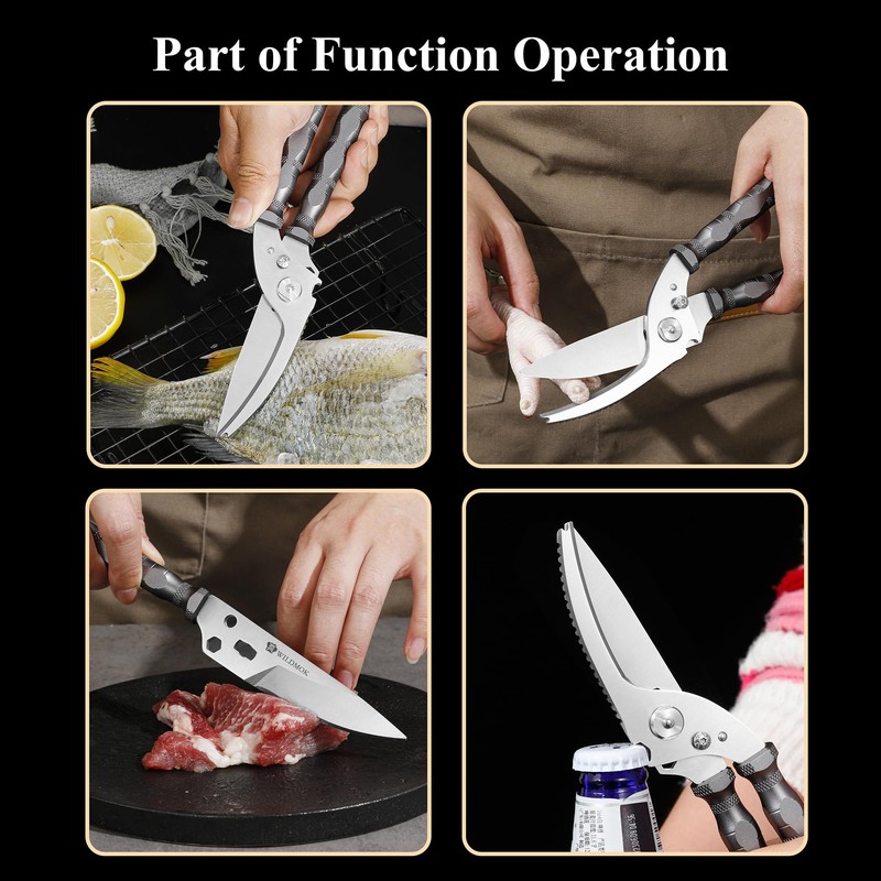 WILDMOK High Performance Poultry Shears - 21 cm Multifunctional Stainless