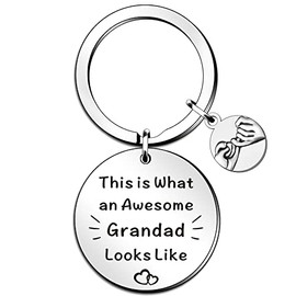 SMARGO Grandad Gifts from Grandchildren - This is What an Awesome Grandad Looks Like - Funny Keyring Birthday Father's Day Thanksgiving Gifts for Grandad
