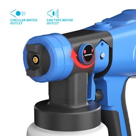 600W Spray Gun Paint Sprayer, 800ml/min Paint Flow, with 3 Copper Nozzles (1.5mm, 2.5mm, 3mm) | Suitable for Home Furniture Painting, Fence, Car Wash, Watering Plants, Cleaning (Blue & Black)