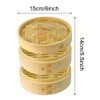 DEAUVIOR Bamboo Steamer Basket - Traditional Dumpling Steamer with Lid