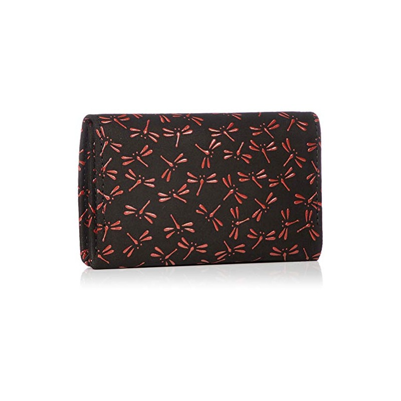 [Wamonoya] [Indenya] Business Card Holder, Black Deerskin x Red Lacquer