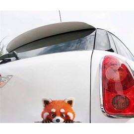 MAKTEM Peeking Red Panda Car Decal Sticker, 3D Cute Cartoon Red Panda Decals for Car Accessories, Funny Car Decoration Decals for Bumper, Window, Auto Panel (Red Panda)
