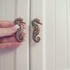 Treasure Gurus Verdigris Copper Metal Seahorse Kitchen Cabinet Pull Dresser