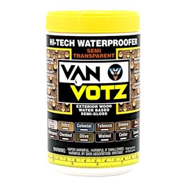 VAN VOTZ Wood Waterproofer Semi-Transparent. (1-Quart, Smoke) - Outdoor Wood Varnish with Advanced Weather Protection for Doors, Windows, Fences, Siding and More.