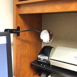 Ampper Glass Clip On Rear View Cubicle Mirror, Flexible Convex Security Mirror for Personal Safety Desk Rearview Monitors or Anywhere (3.75", Round)