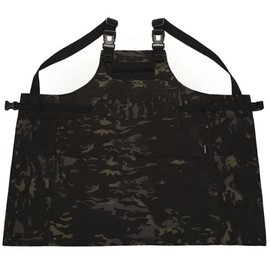 JFFCESTORE Tactical BBQ Apron - Outdoor Durable Camping Cooking Apron With Multiple Pockets - Black