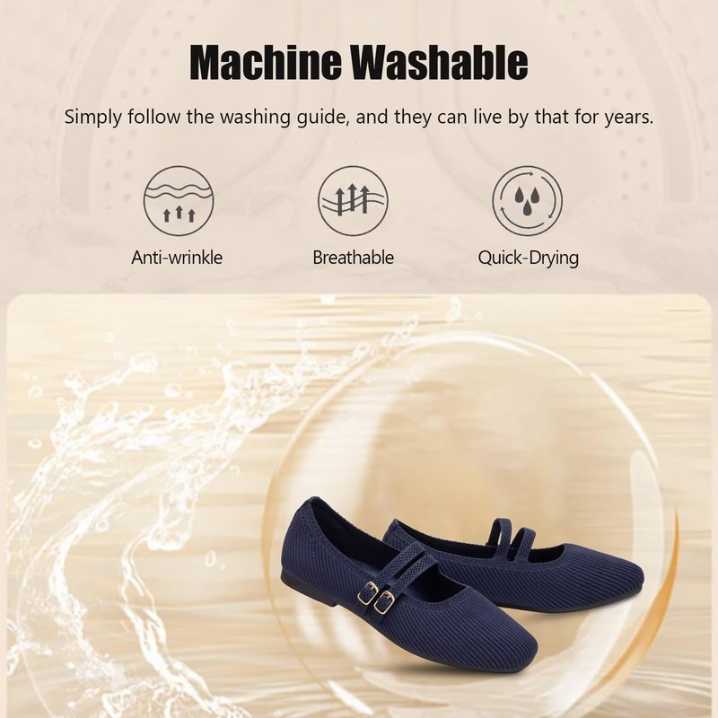 Frank Mully Women's Flats Square Toe Mary Jane Shoes Ballet