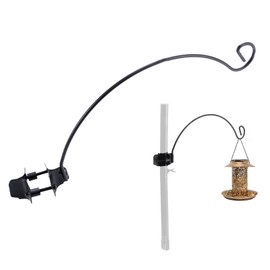 DYSHIPEN Metal Clamp-On Deck Hook for Bird Feeder,Accessory Hook for Backyard Bird Feeding Stations, Bird House Holder Bracket,Bird Feeder Holder Bracket. (Style1, 4)