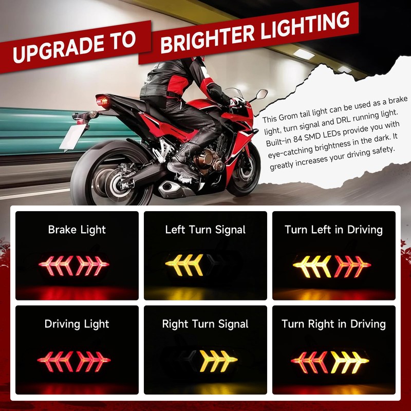 DREAMIZER LED Brake Tail Light with Turn Signals Sequential Led