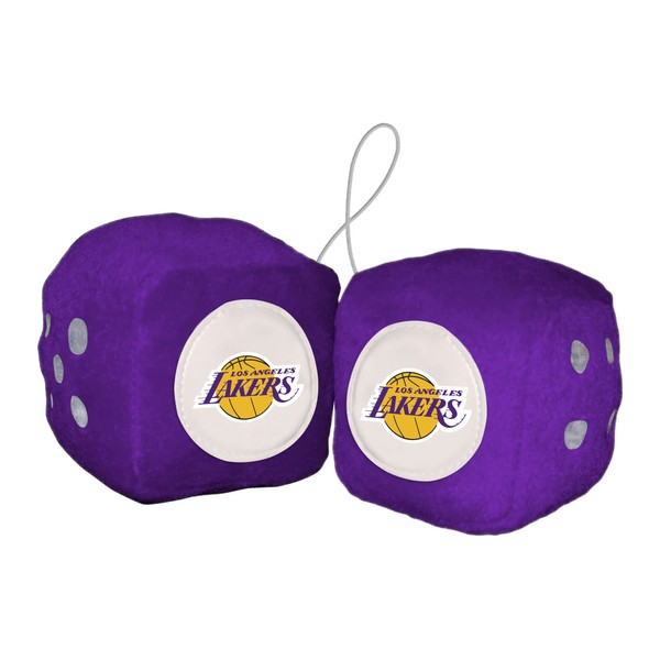 FANMATS 32001 Los Angeles Lakers Team Color Fuzzy Dice Décor