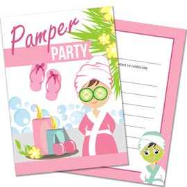 Olivia Samuel 20 x Pamper Party Invites from A6 Double Sided Cards with Envelopes