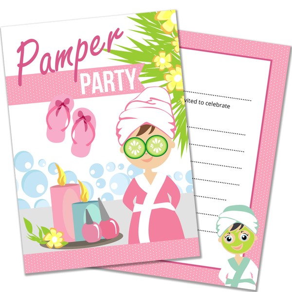 Olivia Samuel 20 x Pamper Party Invites from A6 Double