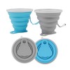 YiiSeeJo 2 Pack Collapsible Silicone Travel Cups with Lids Portable