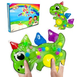 Sensory Toy, Matching Colour for Toddlers, Colour Sorting Toy, Autism Toy, Squeezable Fidget Game for ADHD and Autism (Dinosaur)