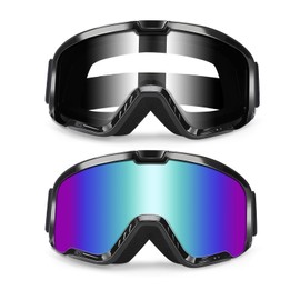 abtong ATV Dirt Bike Goggles 2-Pack Motorcycle Motocross MX UTV MTB Helmet Riding OTG Goggles UV400 Anti-Fog Scratch Dustproof for Men & Women Adult Youth Kids（Color+Clear）