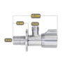 Lazardo Set of 2 angle valves made of stainless steel
