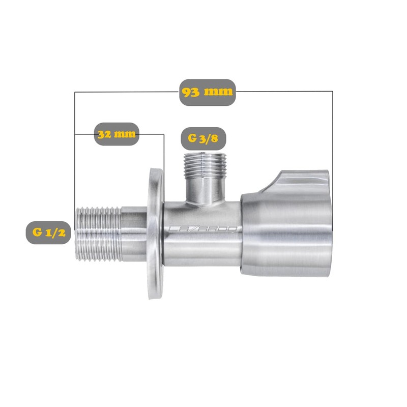 Lazardo Set of 2 angle valves made of stainless steel