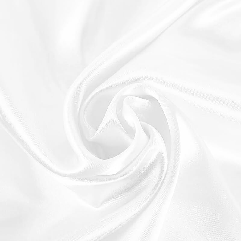1 Piece of White Square Satin Scarf Wrap Neck Scarf