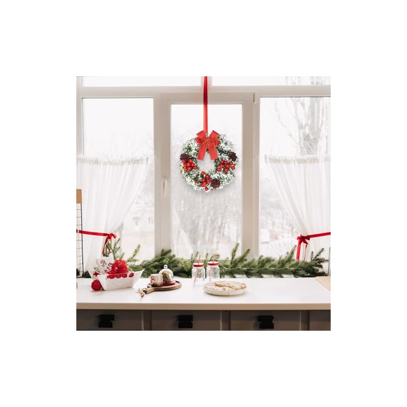masoe Corona de Navidad para Puerta，Guirnalda Navidad, Corona de Navidad,