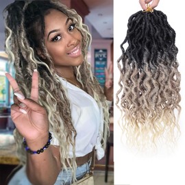 Faux Locs Crochet Hair For Women Soft Locs 18 Inch Goddess Crochet Hair Curly Ends Dreadlocks Boho Style Synthetic Braiding Hair Extensions