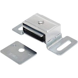 Litepak Magnetic Catch for Cabinet Doors Cupboards Drawers Shutters w/Metal Housing + Strike Plate & Screws (1 Pack)