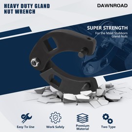 DAWNROAD Adjustable Gland Nut Wrench 1266 & 7463 Universal Hydraulic Cylinder Spanner Wrench Fits Most Farm and Construction Equipment (Set of 2)