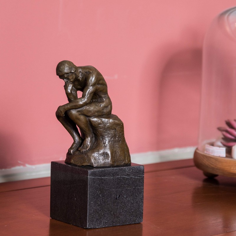 Toperkin Classical Rodin Statue Thinker Bronze Sculpture Home Decor Art