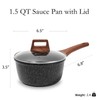 ESLITE LIFE Nonstick Sauce Pan with Lid, 1.5 QT Small