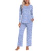 Anyhold Plus Size Womens Fall 2 Piece Pajama Sets Long